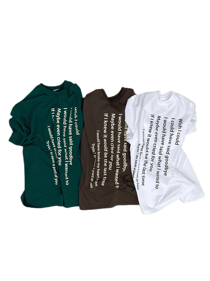 남녀공용 위시 오버핏 반팔 티셔츠(3color)