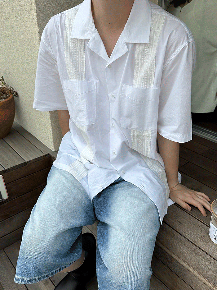 남녀공용 레이스 아워 셔츠(2color)