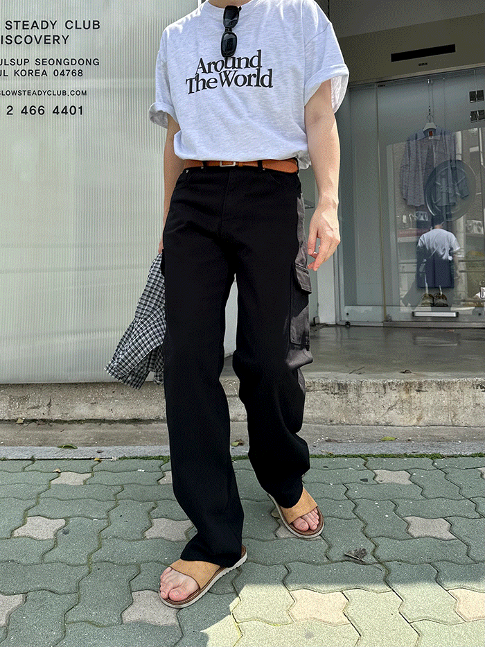 남녀공용 세미 와이드 카고 팬츠(2color)