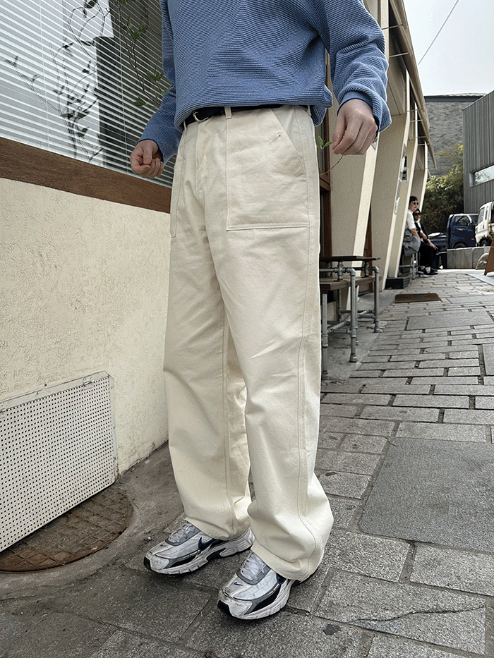남녀공용 퍼티그 코튼 라인 팬츠(3color)
